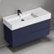 Wall Mounted Bathroom Vanity, Modern, Blue, 36
